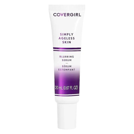 COVERGIRL Simply Ageless Blurring Serum, Anti Wrinkle Serum, Face Serum, 1 Pack, Skin Tightening Serum, Reduces Fine Lines, Formulated with Vitamin A & E, Argan Oil, Coconut Oil