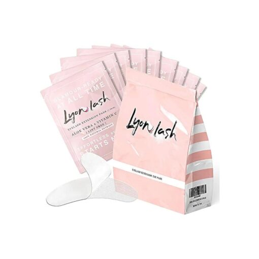 100 Pairs Eyelash Extension Under Eye Gel Pads by Lyon Lash - Lint Free with Aloe Vera Hydrogel Eye Patches, Premium Eyelash Extension Supplies & Beauty Tools, Fit Most Eye Shape, Stick Well