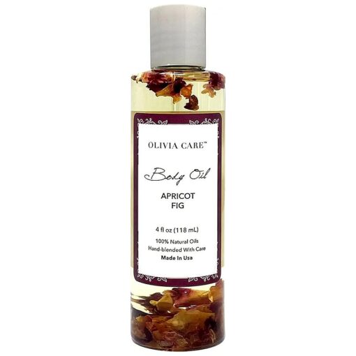 Body Oil Apricot Fig Vegan & Natural Moisturizing - Infused with VITAMIN E, K & Omega Fatty Acids - Refreshing Fragrance - Reduce Dry Skin, Anti-Aging Properties ( Apricot Fig )