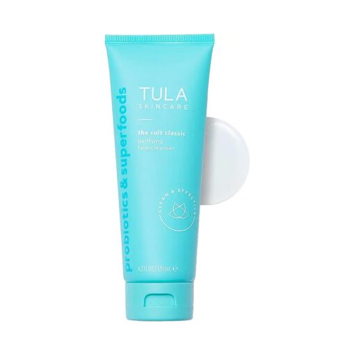 TULA Skin Care The Cult Classic Purifying Face Cleanser - Gentle and Effective Face Wash, Makeup Remover, Nourishing and Hydrating, 4.2 oz .