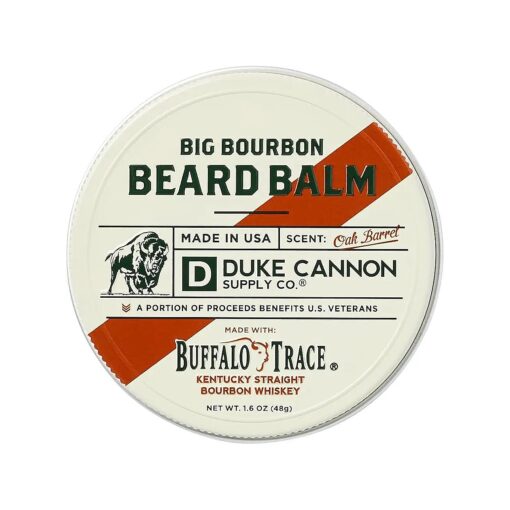 Duke Cannon Supply Co. Big Bourbon Beard Balm, 1.6oz - Oak Barrel Scent/Made with Natural and Organic Ingredients