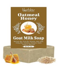 Oatmeal Honey Goat 's Milk Soap Bar - Natural Bar Soap for Women, Men, Kids, Itchy Skin, Eczema, Psoriasis, Rash, Sunburn Skincare - Calming Colloidal Oatmeal Face Cleanser & Body Wash, Made in USA