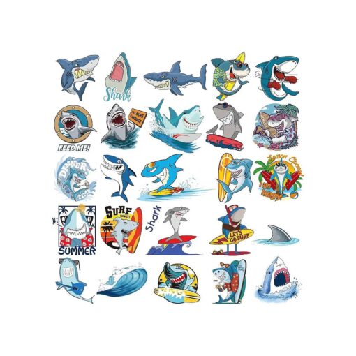 Ooopsiun Shark Temporary Tattoos for Boys - 12 Sheets Ocean Shark Birthday Party Decorations Supplies Favors for Boys Kids