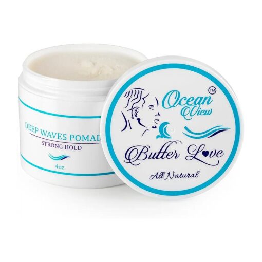 OCEAN VIEW DEEP WAVES POMADE Butter Love, 360 Wave Grease for Men Promotes Layered Waves, Moisture, Control and Silky Shine - All Natural Wave Cream with Shea Butter and Beeswax for Wolfing ( 4 oz )