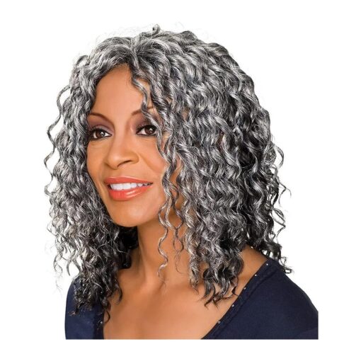 PHOCAS Passion Twist Crochet Hair 6Packs 8Inch Gray Curly Crochet Hair for Black Women Deep Wave Crochet Hair Water Wave Crochet Hair Extensions ( 30Roots/Pack )