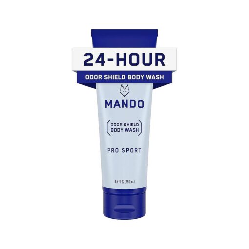 Mando Odor Shield Body Wash - 24 Hour Odor Control - Removes Odor Better than Soap - SLS Free, Paraben Free, Skin Safe - 8.5 Ounce ( Pro Sport )