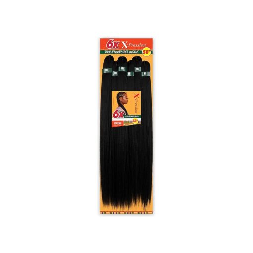 Sensationnel Braids African Collection 6X X-Pression Pre-Stretched Braid 58" ( 1-PACK, 1B )