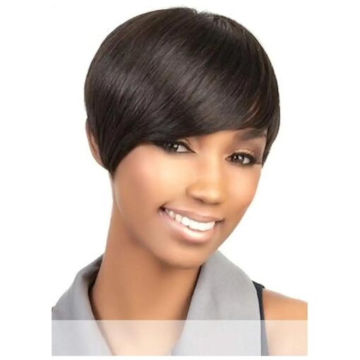 Human Hair Wig H. Volta By Motown Tress Color 1B ( Off Black )