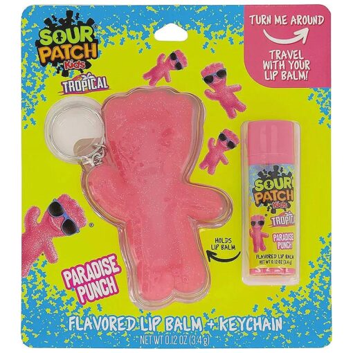 Taste Beauty Sour Patch Kids-Flavored Lip Balm and Keychain Holder, ( Flavor ), 2-Piece Set