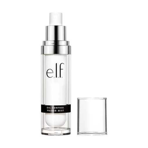 e.l.f., Oil Control Primer Mist, Water-Based, Mattifying, Lightweight, Hydrates, Preps, Balances Oil, Controls Shine, Enriched with Purified Water, Cucumber and Vitamin E, 1.01 Fl Oz