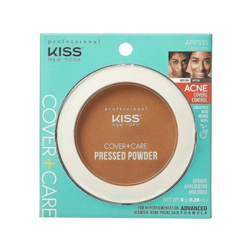 KISS Cover and Care Acne Control Pressed Powder Shine Free Face Light Weight Makeup Setting Powder - APP335 ( Cappuccino )