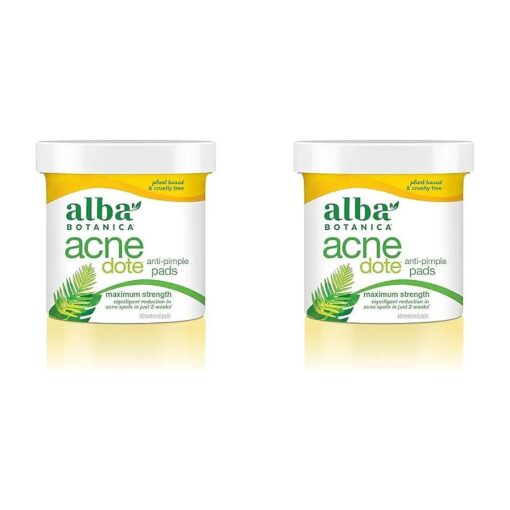 Alba Botanica Acnedote Anti-Pimple Pads, 60 Count ( Pack of 2 )