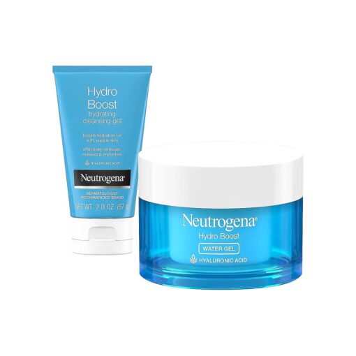 Neutrogena Hydro Boost Water Gel Daily Facial Moisturizer with Hyaluronic Acid, 1.7 fl, oz, & Neutrogena Hydro Boost Hydrating Facial Cleansing Gel with Hyaluronic Acid