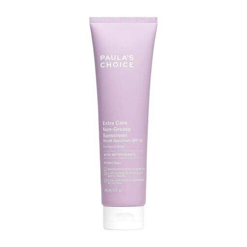 Extra Care Non Greasy, Oil Free Face & Body Sunscreen SPF 50, UVA & UVB Protection, Water & Sweat Resistant, 5 Ounce