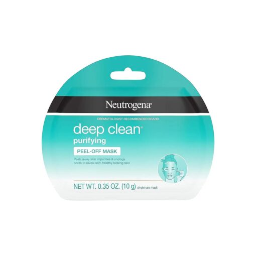 Neutrogena Deep Clean Purifying Peel-Off Face Mask, Oil-Free & Non-Comedogenic Deep Pore Cleansing Single-Use Facial Mask, Single-Use, 1 ct