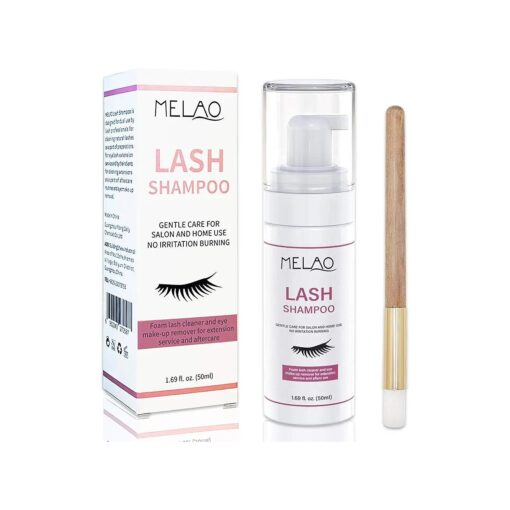 Eyelash Extension Cleanser Eyelid Foaming Cleanser Lash Foam Shampoo for Extensions, Oil, Paraben & Sulfate Free,100 % Safe for Natural Lashes, Non-Irritating, Perfect for Professional Salon 1.69fl.oz