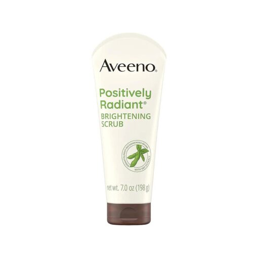 Aveeno Positively Radiant Skin Brightening Exfoliating Daily Facial Scrub, Moisture-Rich Soy Extract, helps improve skin tone & texture, Oil- & Soap-Free, Hypoallergenic, 7 oz