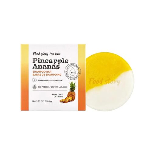 FOOD STORY FOR HAIR PINEAPPLE SHAMPOO BAR For oily scalp and hair Low pH Vegan Refreshing surfate free waterless shampoo soap bar soap