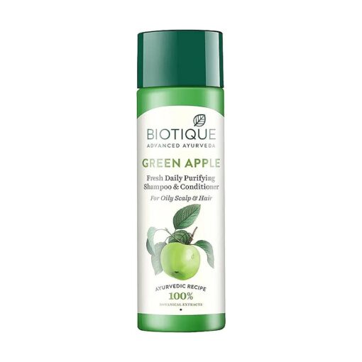 Biotique Bio Green Apple Fresh Daily Purifying Shampoo and Conditioner For Oily Scalp & Hair, 190 ml/5.07 Oz .