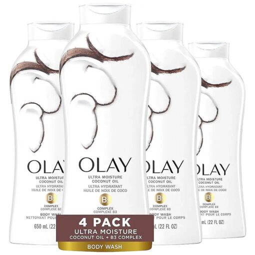 Olay Ultra Moisture Coconut Oasis Body Wash, for Smooth and Healthy Looking Skin, 22 Fl Oz ( Pack of 4 )