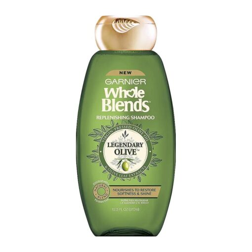 Garnier Whole Blends Replenishing Shampoo Legendary Olive, Dry Hair, 12.5 fl, oz .