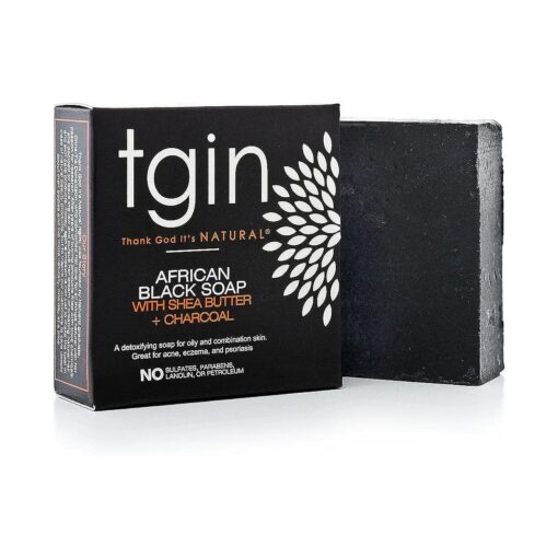 tgin Olive Oil Soap - African Black Soap Bar - For Allergies, Eczema, Psoriasis, Acne - Activated Charcoal -Detoxify, Cleanse, Rejuvenate Skin - 4 Oz