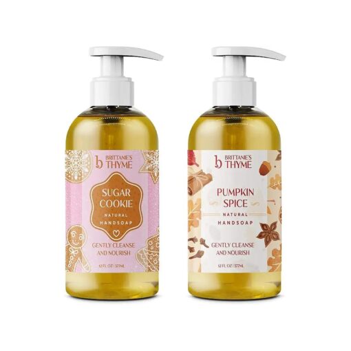 Fall Natural Olive Oil Liquid Hand Soap | Vitamin E to Replenish Moisture and Nourish Skin ( Pumpkin Spice/Sugar Cookie )