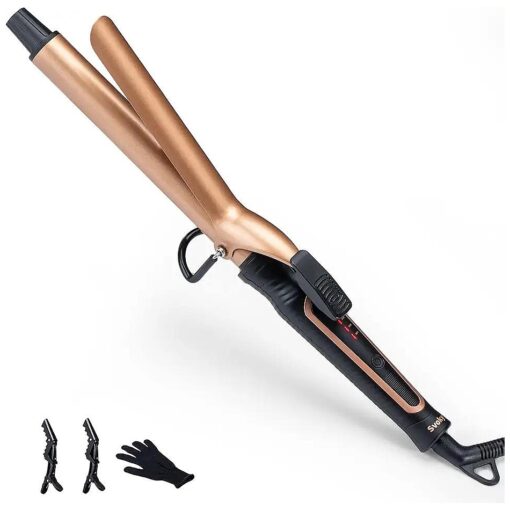 1 Inch Extra Long Curling Iron with Tourmaline Ceramic Barrel| Professional Long Barrel Wand Curling Iron for Long Hair| Fast Heat Up Hair Curler for Full Curls| Dual Voltage for Travel