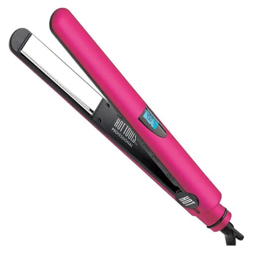 Hot Tools Pro Artist Titanium Digital Flat Iron | One Pass, Micro Shine Styles ( 1 in )