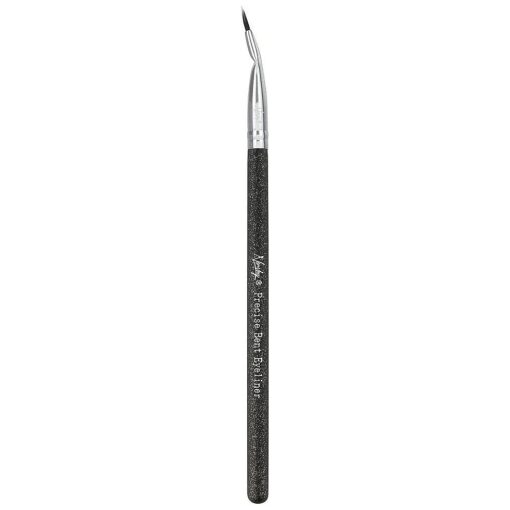 Nanshy Precise Bent Eye Liner Brush - Thin Angled Eyeliner Brush with Small Fine Point Tip for Dry or Gel Eyeliner Application - Angle Eye Makeup Brush Tool - Vegan & Cruelty-Free - Black