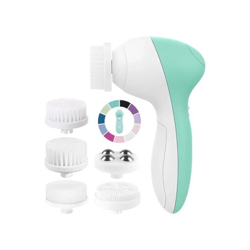 Facial Cleansing Brush | Face Scrubber Exfoliator Skin Care Beauty Products Powered Electric Wash Exfoliating Skincare Women Spin Cleanser Tools Cleaning Scrub Washer Self Care ( Opal )