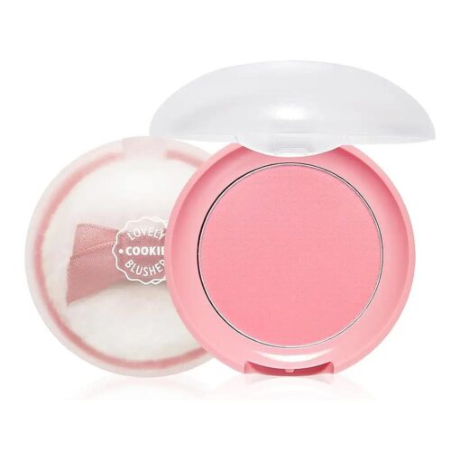 ETUDE Lovely Cookie Blusher # PK002 Grapefruit Jelly 4g | Glowing & Natural Powder Blush with Long-Lasting Sebum Control | Easy Application | Puffy Cushion for a Lovely Makeup Look