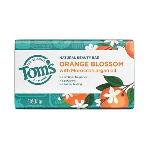 Tom 's of Maine Natural Beauty Bar Soap, Orange Blossom With Moroccan Argan Oil, 5 oz .