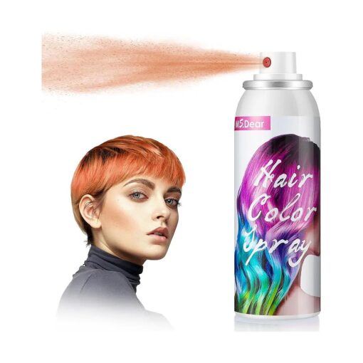 ONE-TIME USE Orange Hair Spray Temporary Hair Dye Spray for Crazy Hair Day Party Wash Out Hair Spray Hair Dye Temporary Hair Color Spray-On 1-Day Wash Off for Parties, Events 100ML