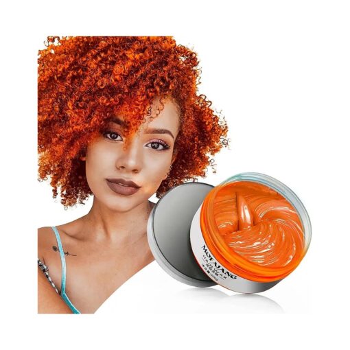 Orange Temporary Hair Color Wax 7.06 Oz, Hair Wax Color Hair Dye Styling Clay Mud, Instant Hair Coloring Cream for Birthday, Party, Cosplay, Diy, Children 'S Day, Halloween, Christmas ( Orange )