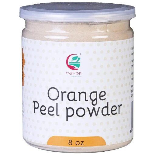 Orange Peel Powder 8 oz ( 227 grams ) | 100 % Natural Care For Acne, Tan & Blackheads | Effective DIY Face Mask Ingredient | Rich in Vitamin C | Helps Get a Glowing Skin | by Yogi 's Gift ( r )