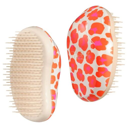 Tangle Teezer The Original Mini Detangling Brush, Dry and Wet Hair Brush Detangler for Traveling and Small Hands, Printed-Orange Safari