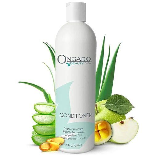 Ongaro Beauty Organic Hair Conditioner for Women - Deep Conditioner for Dry Damaged Hair with Aloe Vera, Vitamin E, and Apple Stem Cells - Moisturizing Conditioner for Healthy Hair Growth - 12 fl oz