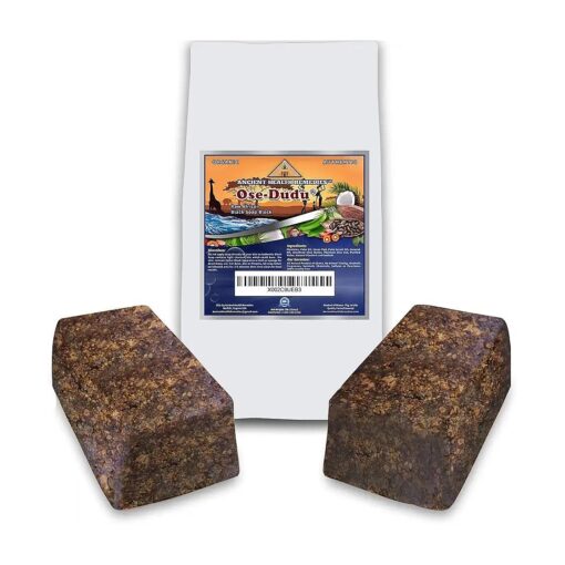 Organic, Anti-Bacterial, Anti-Fungal OSE-DUDU AFRICAN BLACK SOAP 2 LB ( 32 oz ) BLOCK, Authentic, Handmade, Unscented Raw ( GHANA )