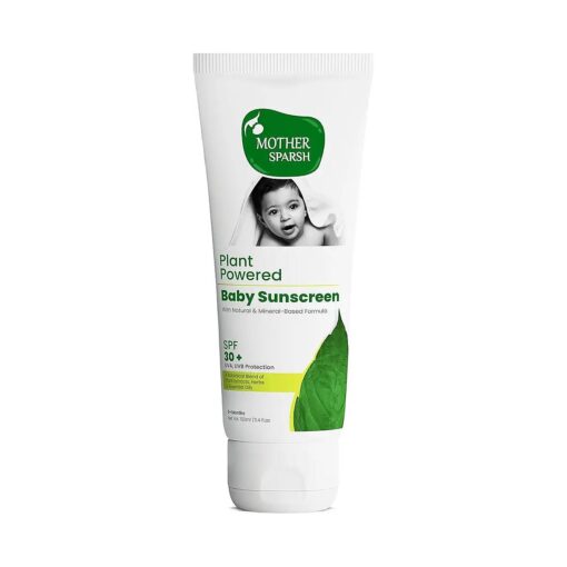 Natural Baby Sunscreen Lotion with Organic Ingredients, SPF 30+, Plant derived 95 % Bio Based Ingredients - UVA/UVB Protection, 100ml