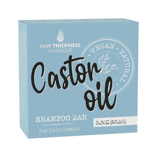 Castor Oil Shampoo Bar for Hair Growth, Strengthening, With Organic Castor Oil, Rice Protein, Eco Friendly, Vegan, Color Safe, pH Balanced, No Harsh Chemicals, Higher Concentration Than Liquid