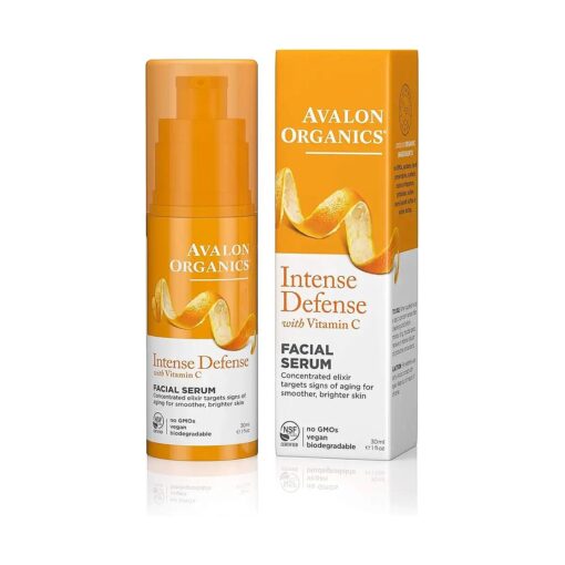 Avalon Organics Facial Serum, Intense Defense with Vitamin C, 1 Oz