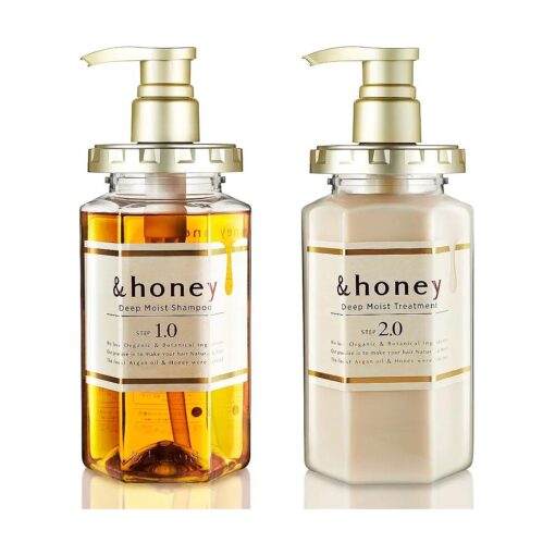 & honey Shampoo & Conditioner Set Organic Hair and Scalp Care for Intense Cleansing and Hydration - Moisture-Enhancing Wash and Protection - Ideal for Straight, Curly, Curl, Kinky, Frizzy, Treated, Col