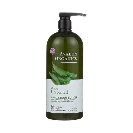 Avalon Organics Hand & Body Lotion, Aloe Unscented, 32 Oz