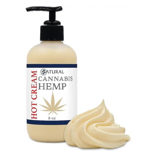 Zatural Hemp Hot Cream with Essential Oil Blend, Aloe, Hemp, and More ( 8oz Pump )