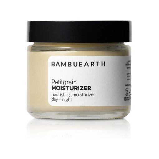 BambuEarth Petitgrain Face Moisturizer ( 1.5 oz ) - Organic Ingredients & EWG Certified, Vegan Skincare with Organic Jojoba Oil & Shea Butter for Healthy Glowing Skin