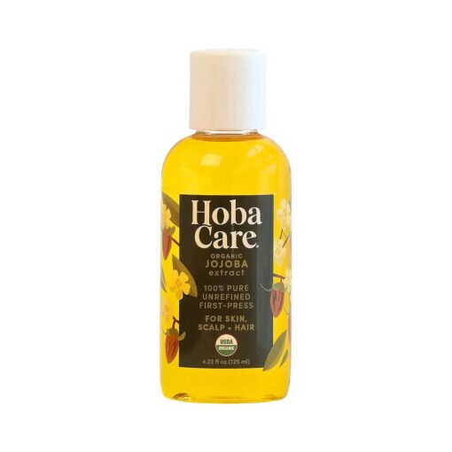 Organic Jojoba Oil - 100 % Pure, Unrefined Jojoba Oil Cold Pressed for Scalp & Nails - Moisturizing Body Oil for Dry Skin - Natural Jojoba Oil for Hair & Beard Care ( 4.22 fl oz )