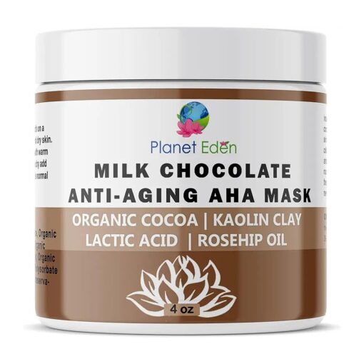 Organic Milk Chocolate and 15 % Lactic Acid Facial Skin Mask with Organic Botanicals to Hydrate, Detox and Exfoliate - Spa Quality