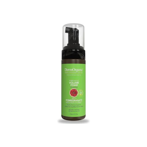 DermOrganic Firm Hold Volume Foam with Pomegranate Anti Fade Extract to Lift and Support Curls and Fine Hair-5 Fl Oz