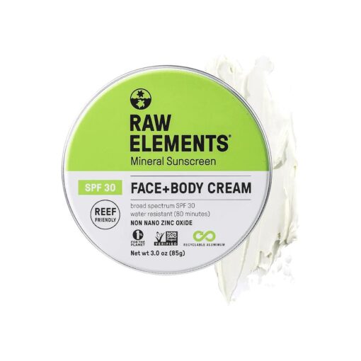 Face and Body Mineral Sunscreen SPF 30 Tin, Organic Sunblock Daily Protection, Non Toxic Reef Safe, Water Resistant, Cruelty Free, Plastic Free, 3 oz ( Pack of 1 )